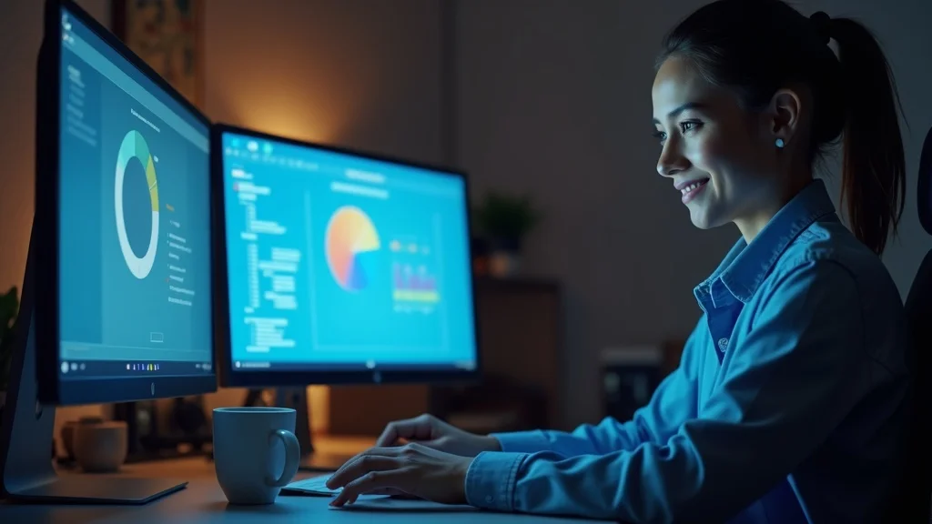 Modern desktop setup showing a person using tax software to avoid tax mistakes