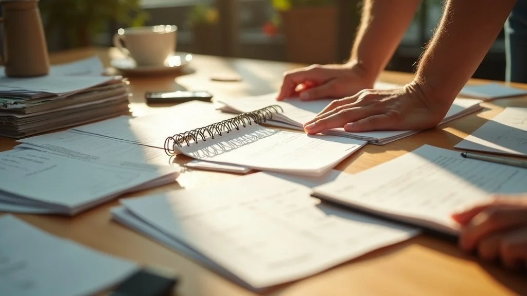 finalize tax deductions business owner organizing mileage logs medical receipts donation forms for tax records