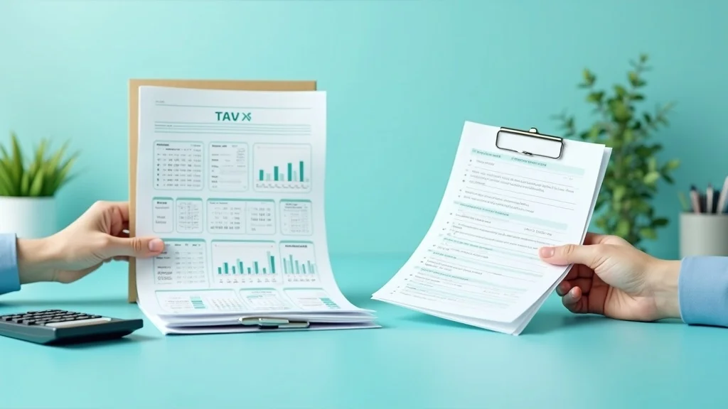Split office scene showing tax planning vs tax preparation, with spreadsheets and calendars on one side, and tax forms with calculator on the other