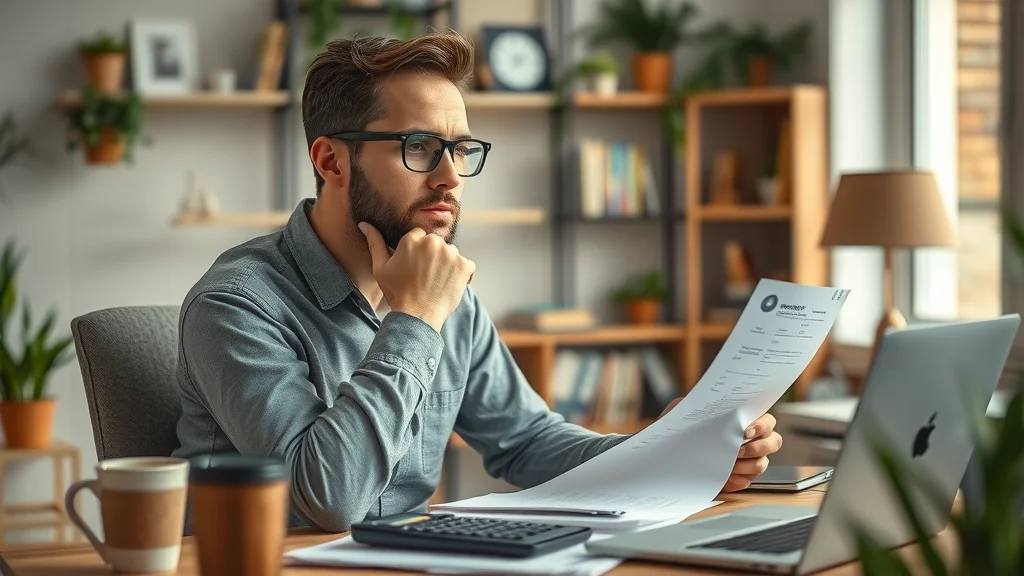 Thoughtful small business owner reviewing tax plan and financial strategies