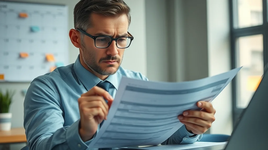 Payroll accountant anxious over missed payroll tax deposit deadlines; reviewing tax forms and a deadline-marked calendar.
